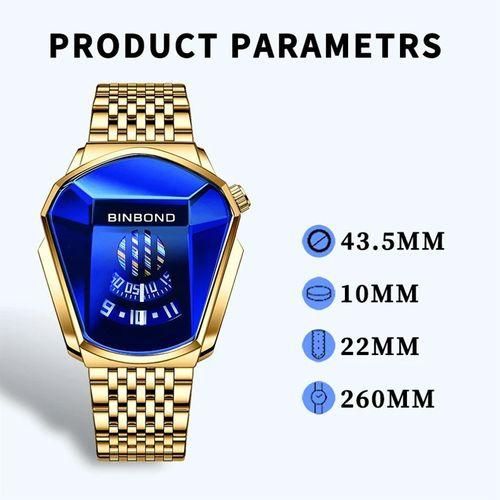 2023 brand new cool motorcycle men's sports quartz watch gold watch