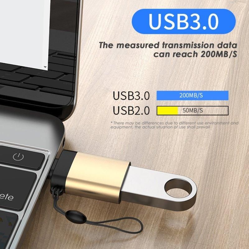 USB 3.0 Female to Type-C Male OTG Converter Charge-Silver