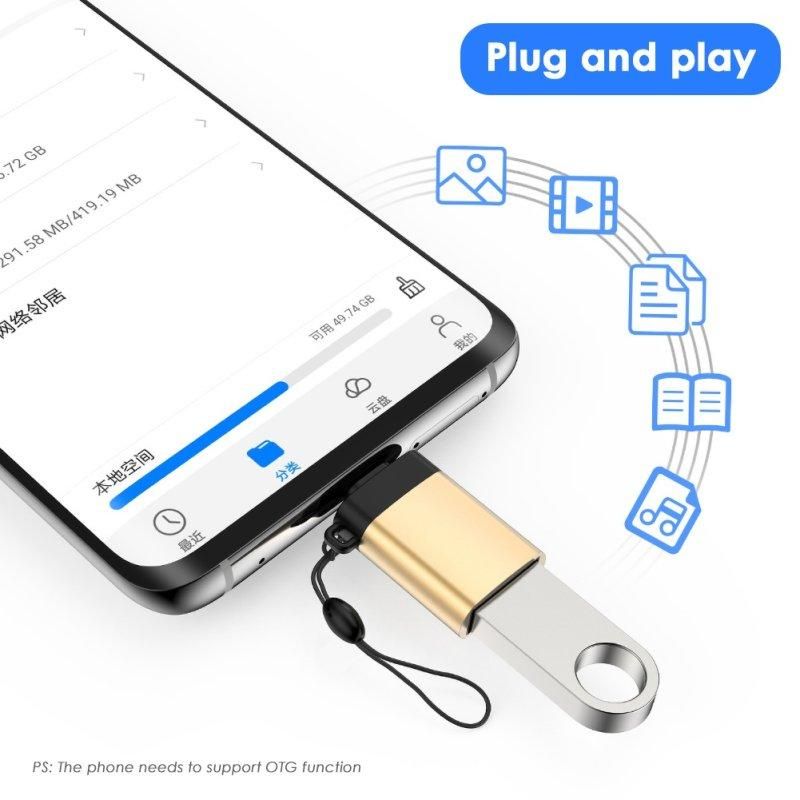 USB 3.0 Female to Type-C Male OTG Converter Charge-Silver