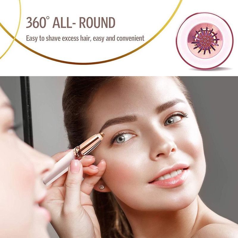 Portable Electric Eyebrow Trimmer Eye Brow Epilator-Pink
