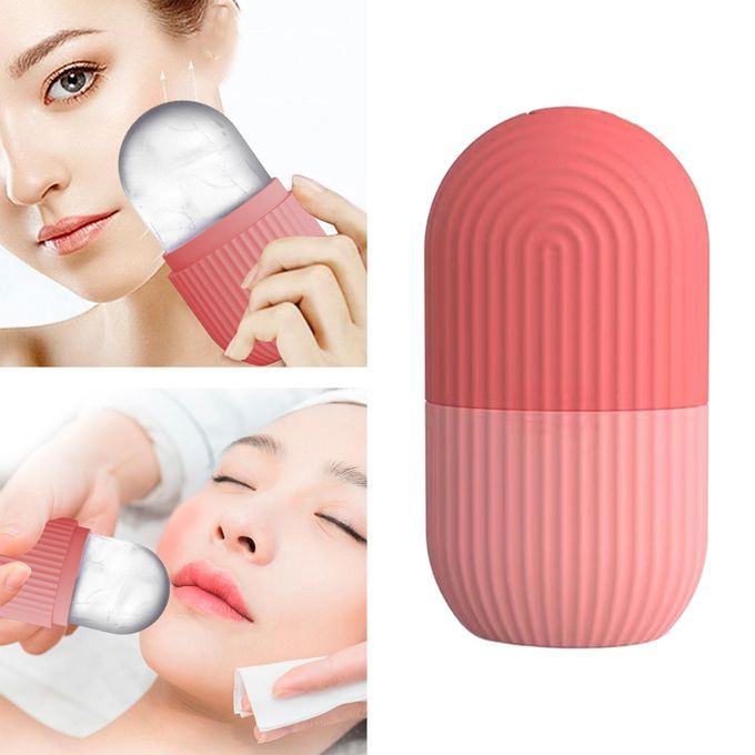 Face Ice Roller Facial Massager Silicone Ice Mold Tool For Pink