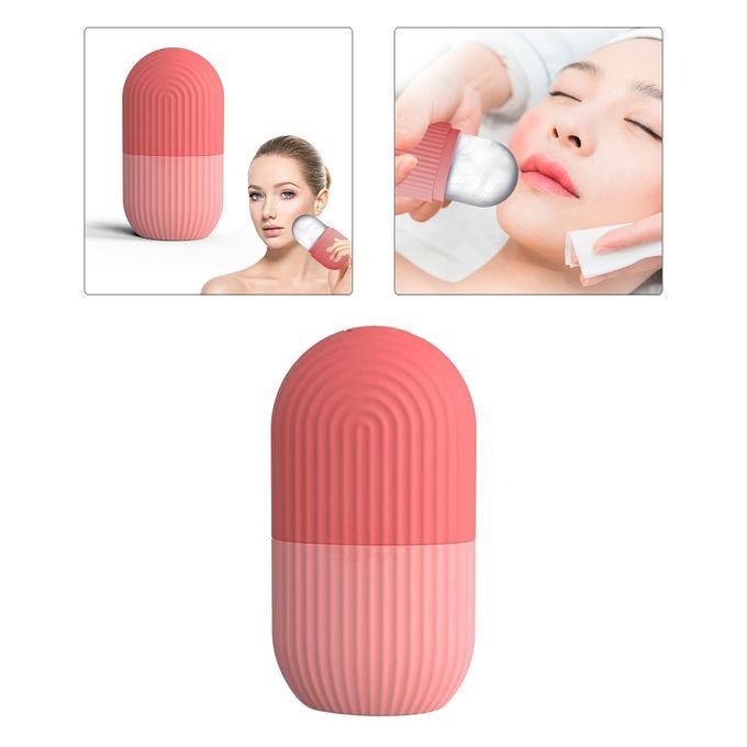 Face Ice Roller Facial Massager Silicone Ice Mold Tool For Pink