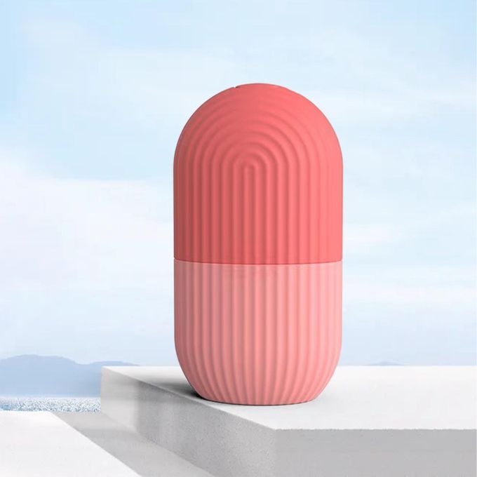 Face Ice Roller Facial Massager Silicone Ice Mold Tool For Pink