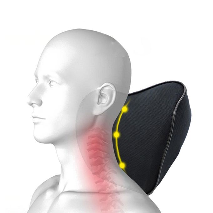 Car Neck Cushion Headrest Memory Foam Soft For Office Chair Car Black