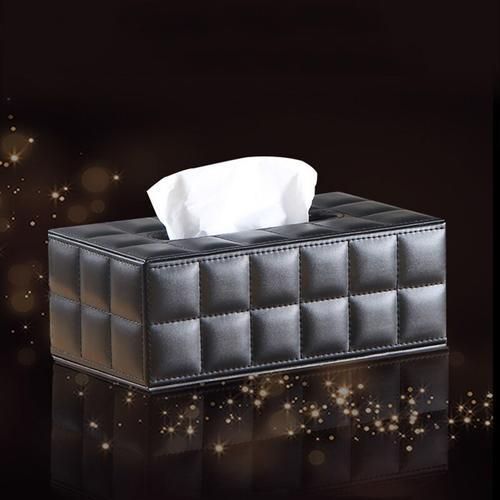 Durable PU Leather Standard Tissue Box Holder For Home Office Car Decor Rectangular Tissue Case