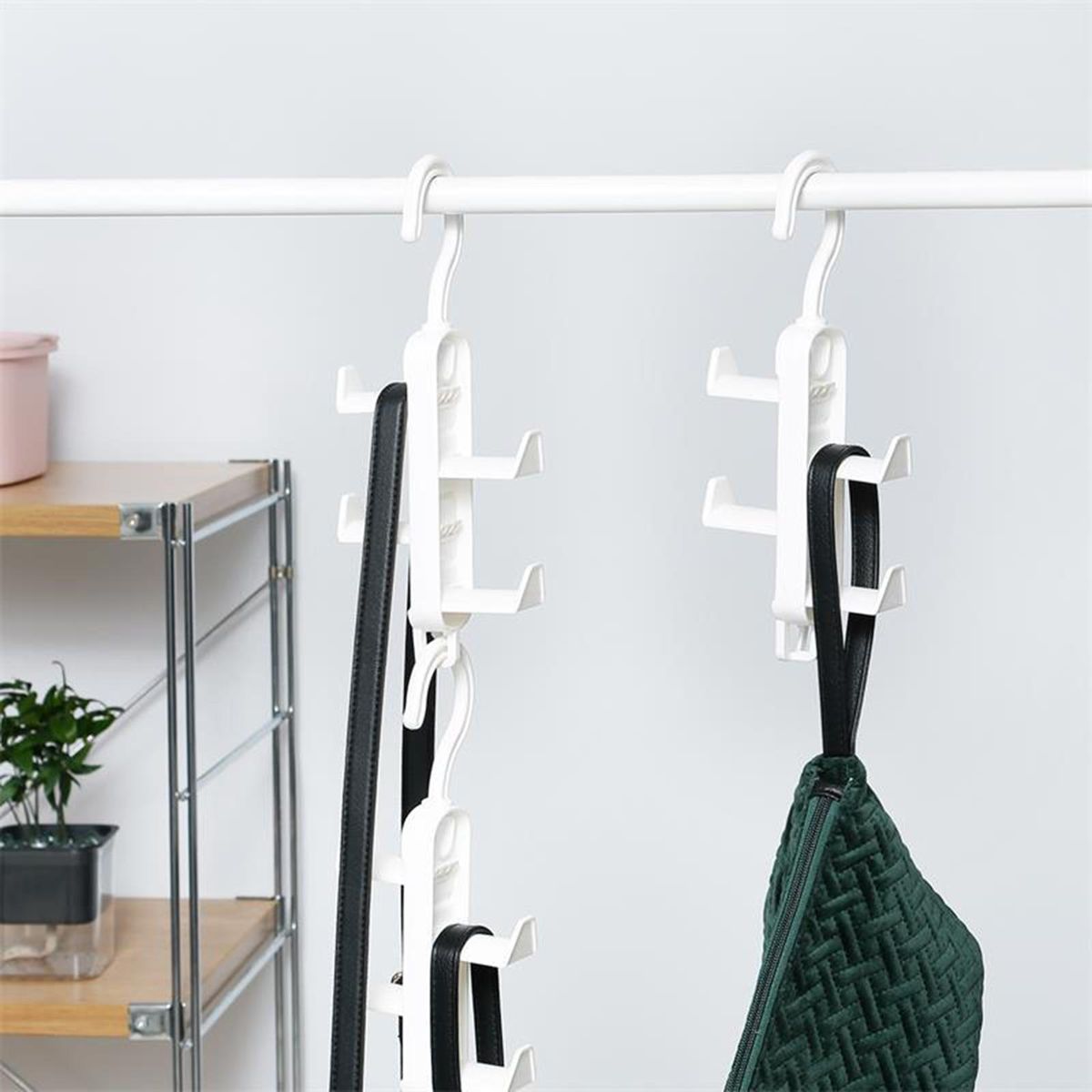Purse Organizer Fashion Wardrobe Scarf Tie Hook Closet Organizer White