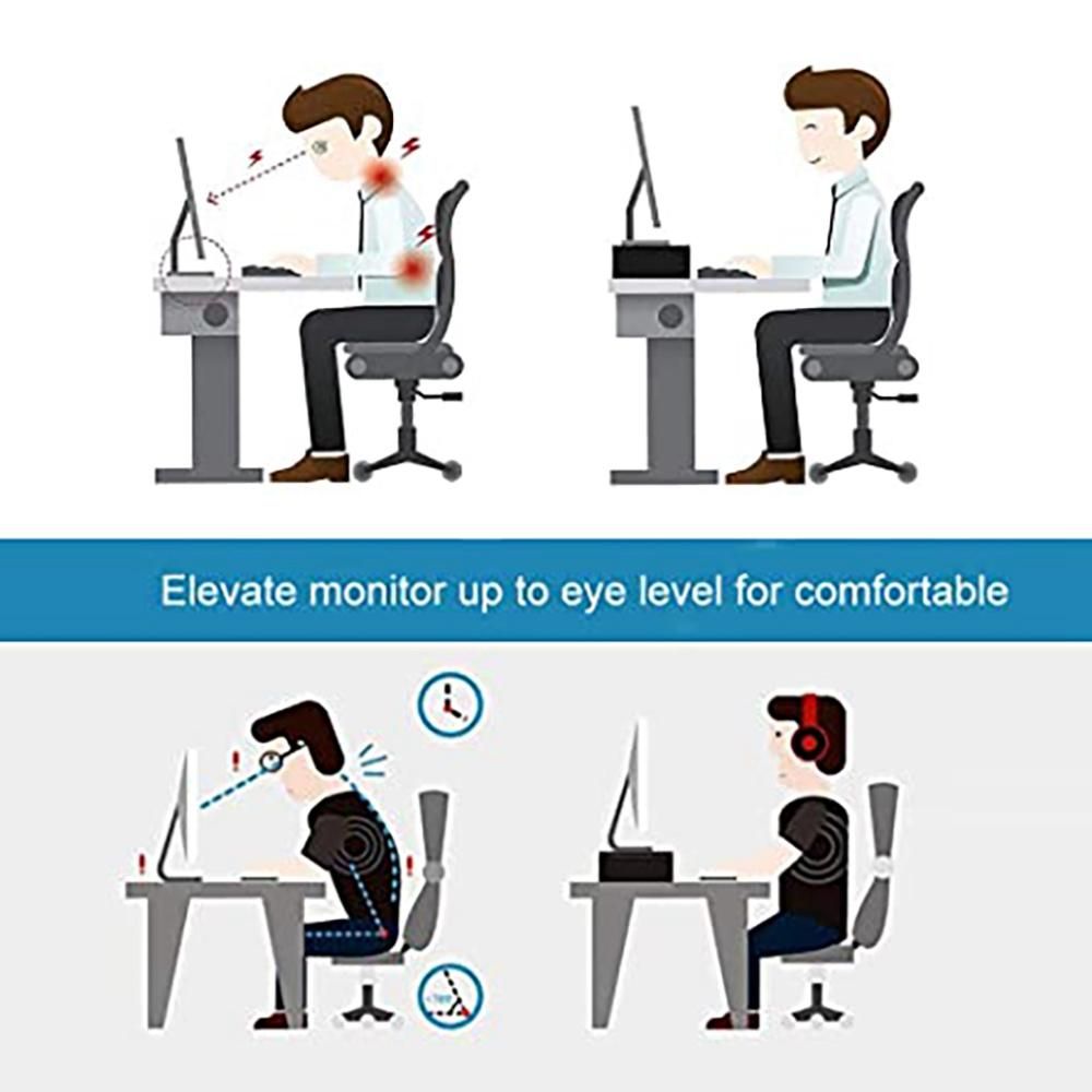 Desktop Computer Monitor Heightened Shelf Desk Storage