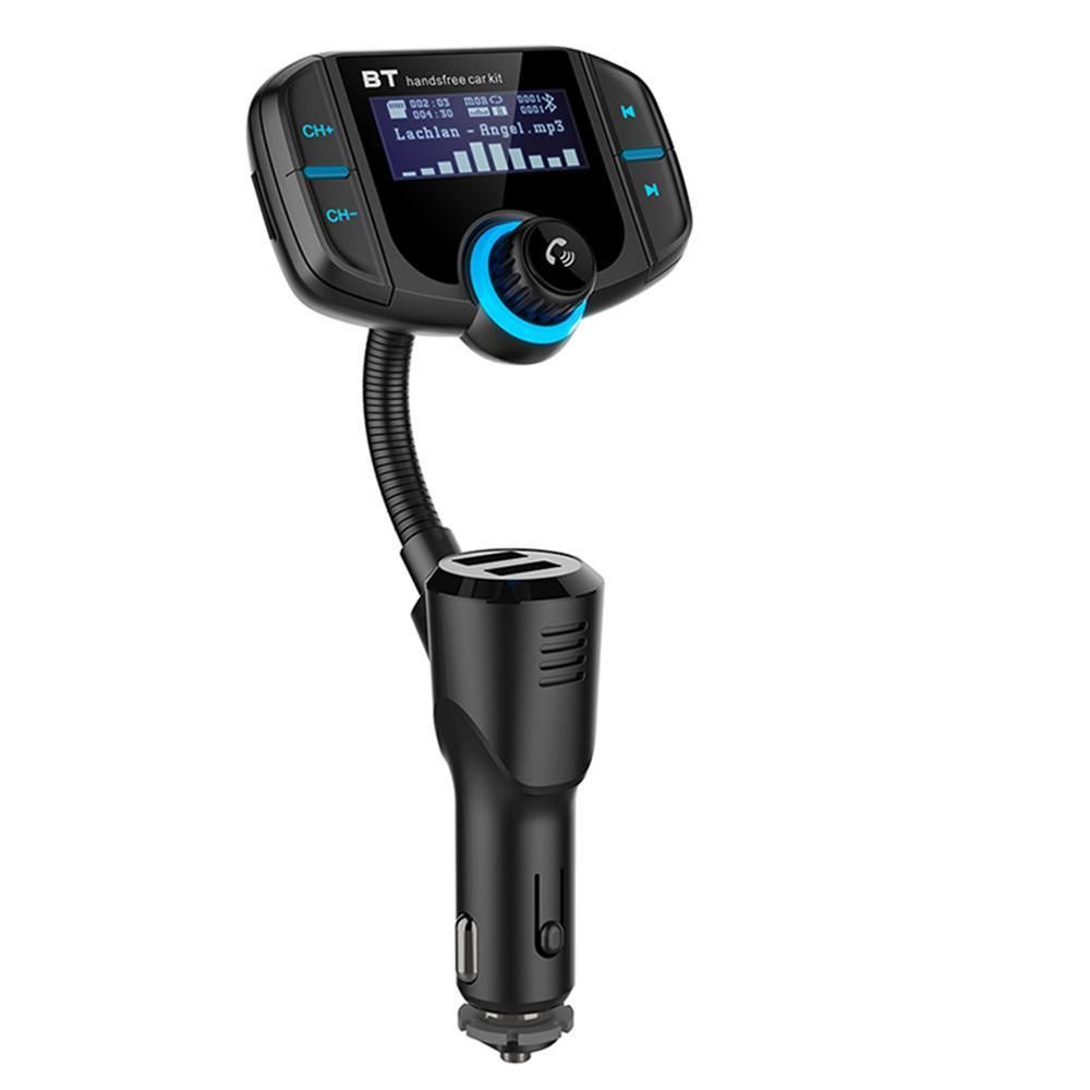 BT70 USB QC3.0 Fast Car Charger Wireless Bluetooth Car MP3 Player FM Transmitter Handsfree Call Support TF (Black) JOLEE