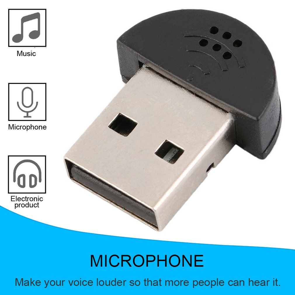 Super Mini USB 2.0 Microphone MIC Audio Adapter For PC Notebook Laptop