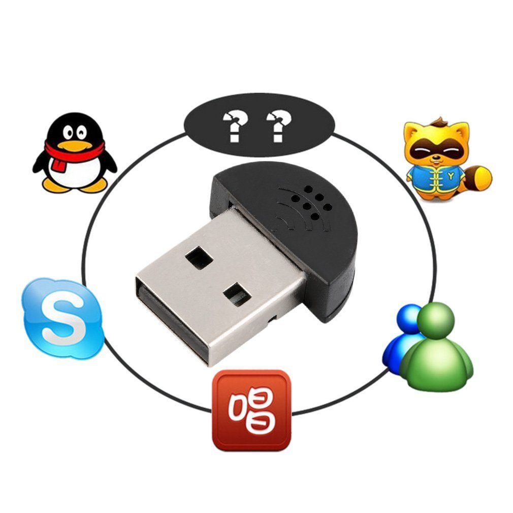 Super Mini USB 2.0 Microphone MIC Audio Adapter For PC Notebook Laptop