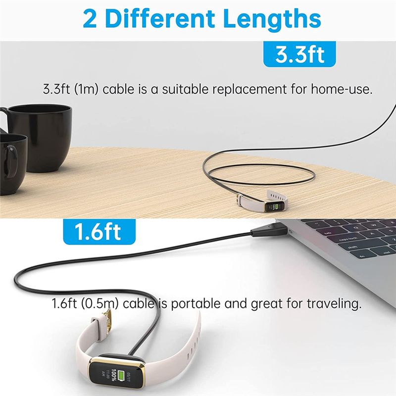 For Fitbit Charge 5/Luxe USB Wireless Magnetic Charger Cable Charging Dock Portable Adapter Smart Watch Accessories 1M