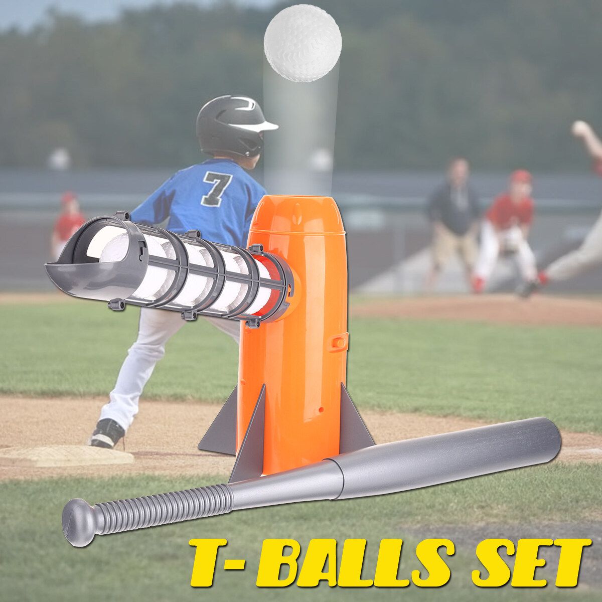 Children'S Baseball Toy, Automatic Serve Machine, T-Ball Pitcher Set, Ball Launc