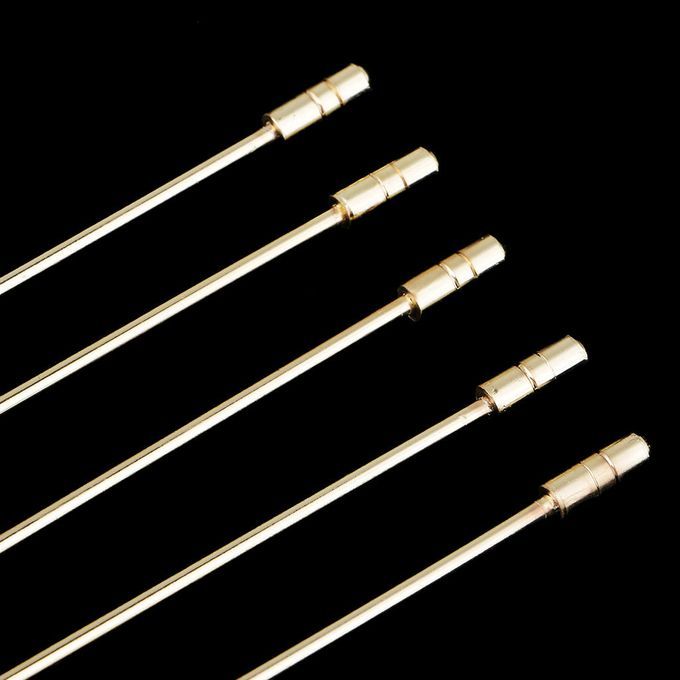 5pcs Stainless Steel Cocktail Picks Fruit Sticks Cylinder -Gold