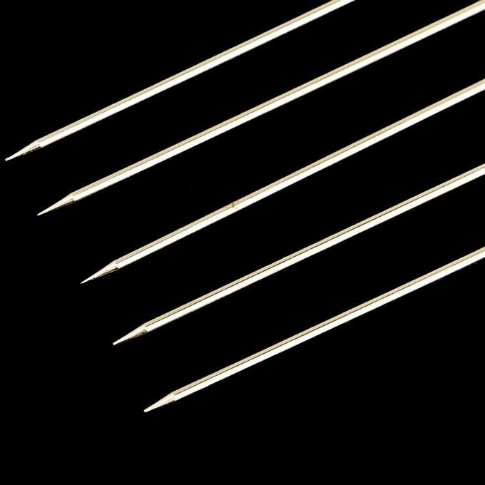 5pcs Stainless Steel Cocktail Picks Fruit Sticks Cylinder -Gold