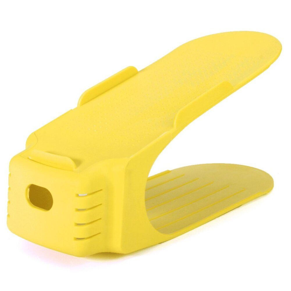 1Pcs Double Plastic Shoe Organizer Layer Detached Shoe Storage Rack Cleaning Storage Shoe Rack Home Shoes Stand Shelf Organizer Yellow