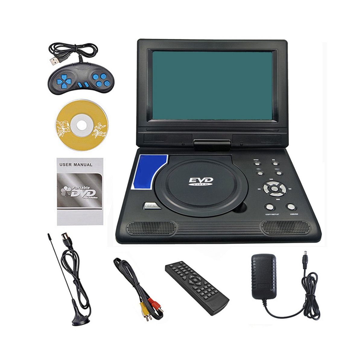 EU Plug 9.8Inch Portable Mobile DVD EVD HD Player