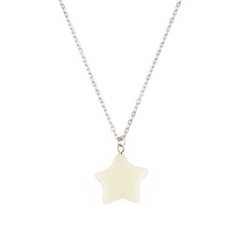 Luminous Pentagon Jade Pendant Necklace Glow In Dark