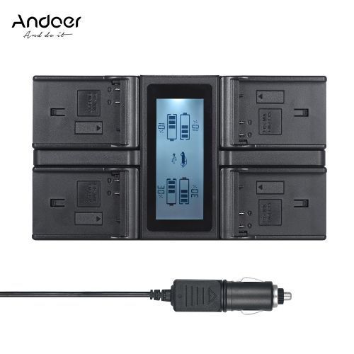 Andoer EN-EL15 4-Channel Digital Camera Battery Charger LCD
