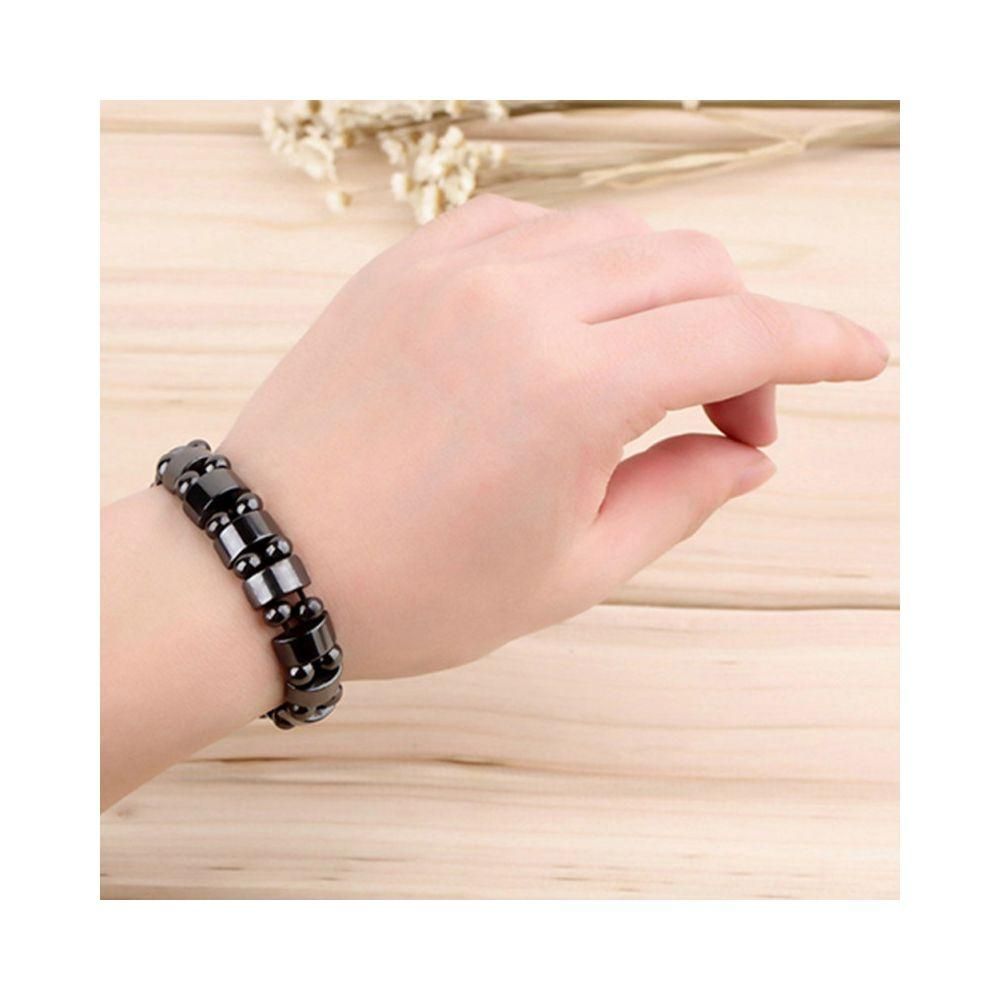 1PC Black Magnetic Bracelet Hematite Healing Mens Womens Loose