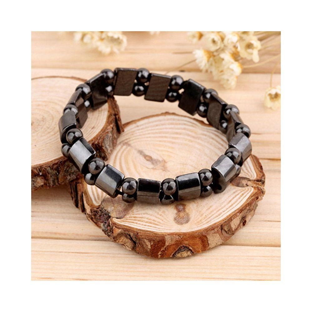 1PC Black Magnetic Bracelet Hematite Healing Mens Womens Loose