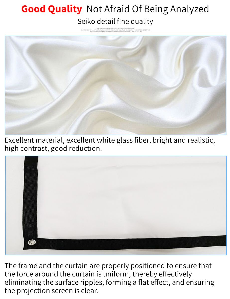 72/84/100/120/150 Inch Folding Projector Projection Screen