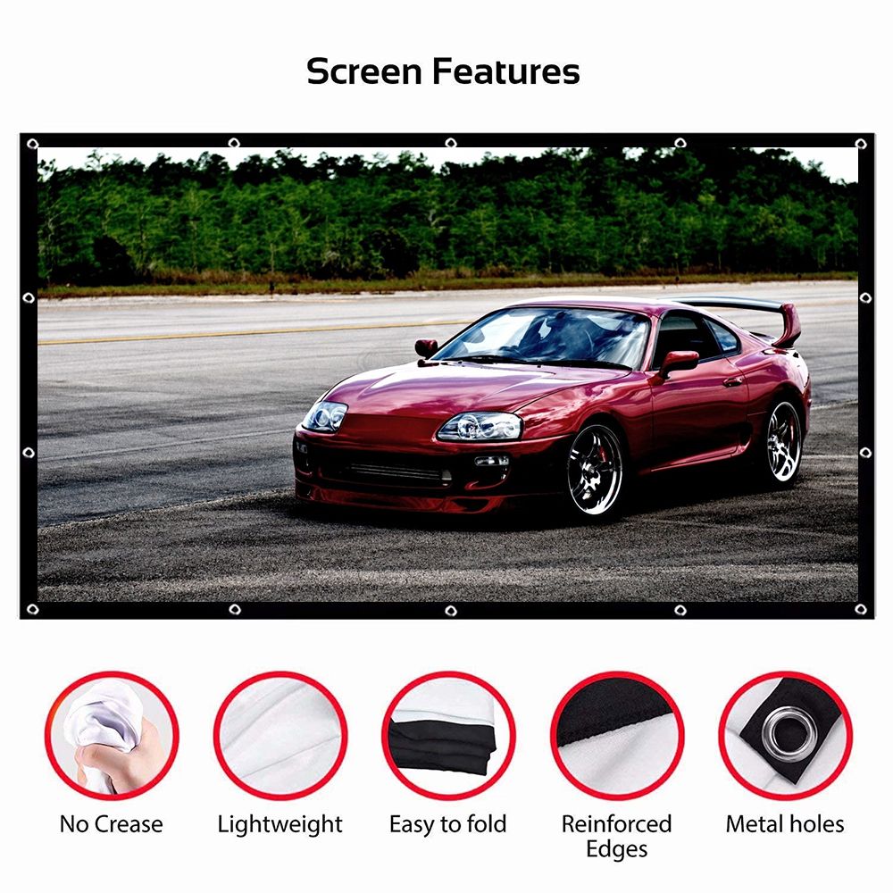 72/84/100/120/150 Inch Folding Projector Projection Screen