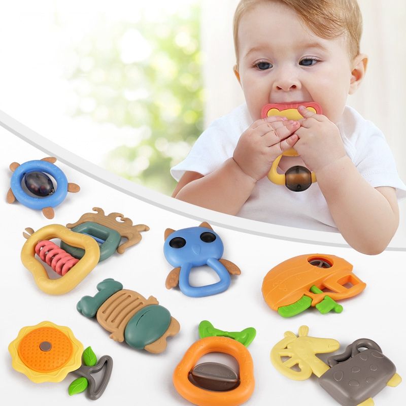 10Pcs Baby Rattles Toys Music Bed Bell Hand Hold