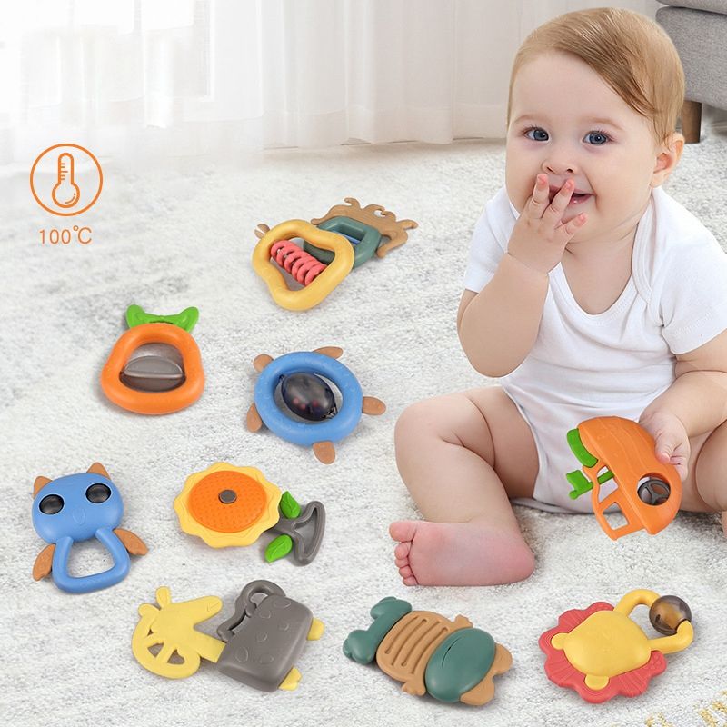 10Pcs Baby Rattles Toys Music Bed Bell Hand Hold