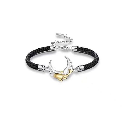 S925 Silver 2Pcs/set Couple Bracelet Hand Rope Fritillaria Adjustable