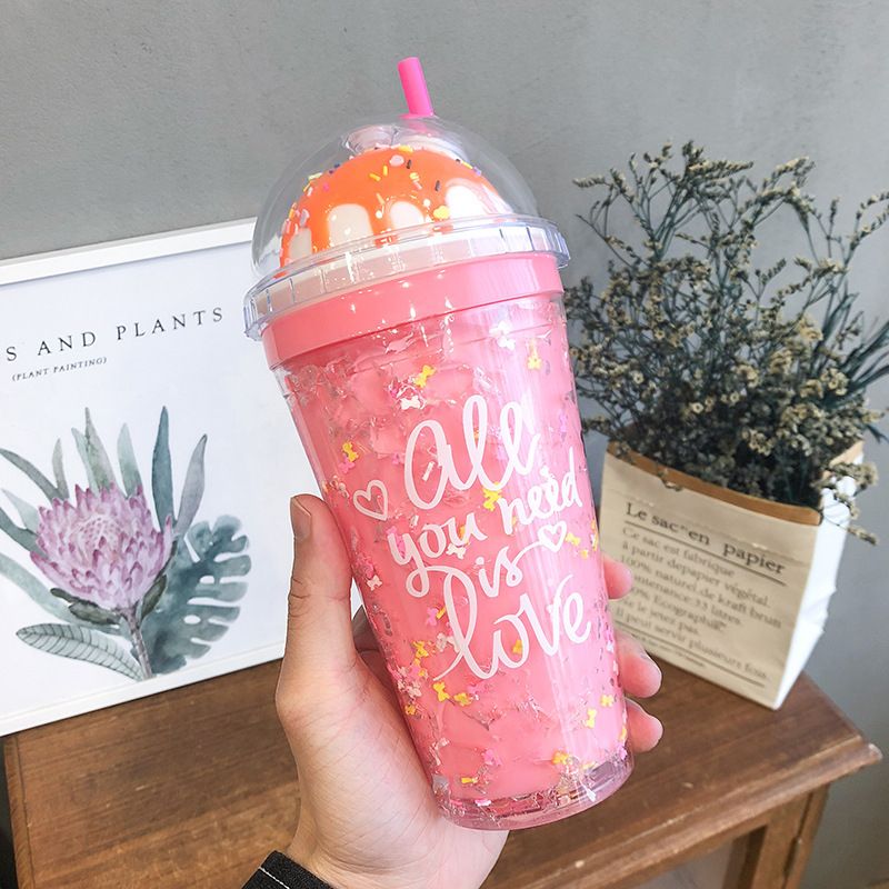 Creative Cups Pink Water Bottles Bottle For Drinking Drinking Glass Kitchen Items Wat