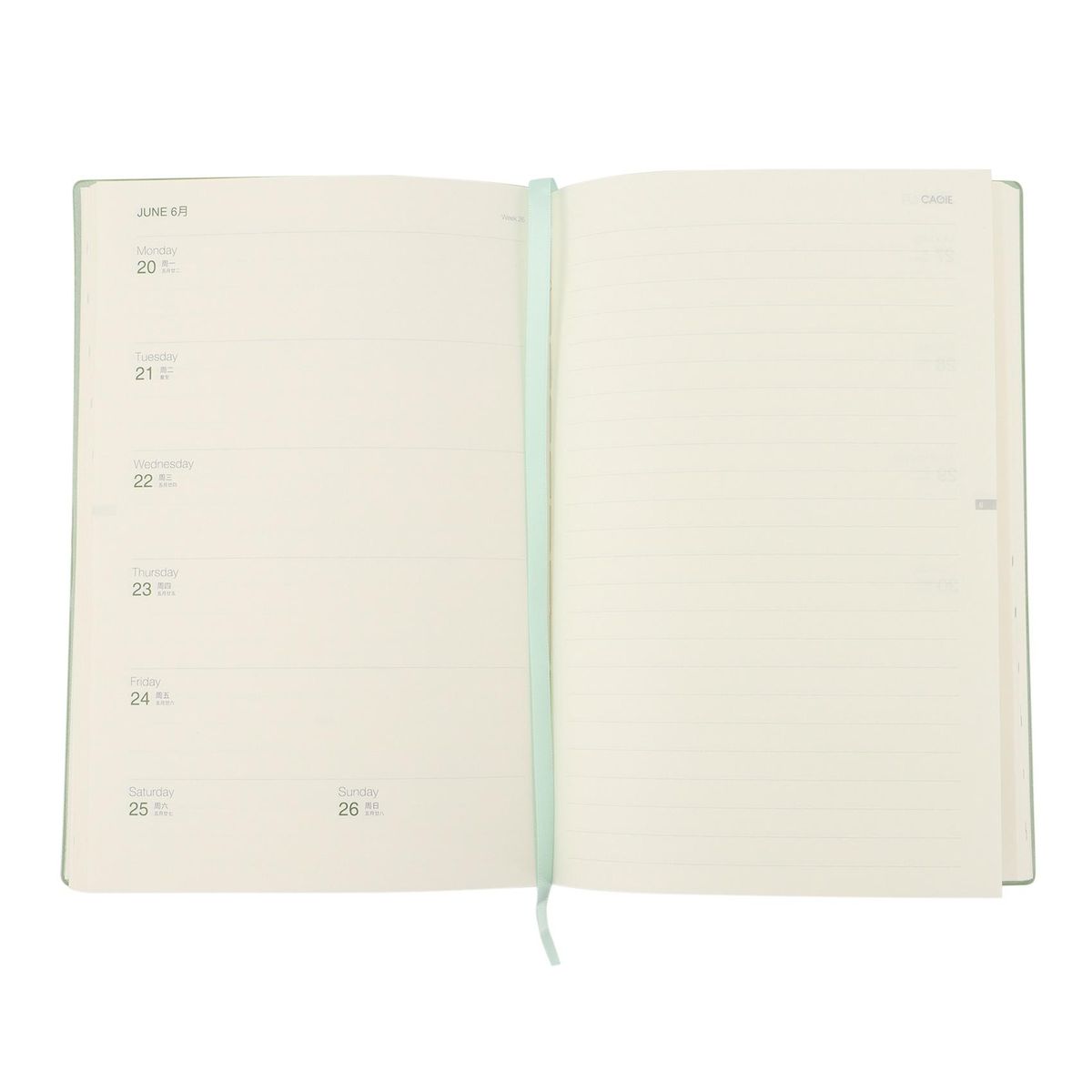 Agenda 2022 Planner A5 Diary Notebook and Journal Soft Notepad Weekly Daily Plan Sketchbook Stationery Note Book, Green