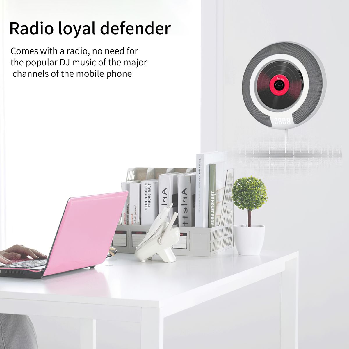 Wall Mountable CD Player Bluetooth Connection USB  Portable For Public Address Home Audio Speaker Remote Control Music Center