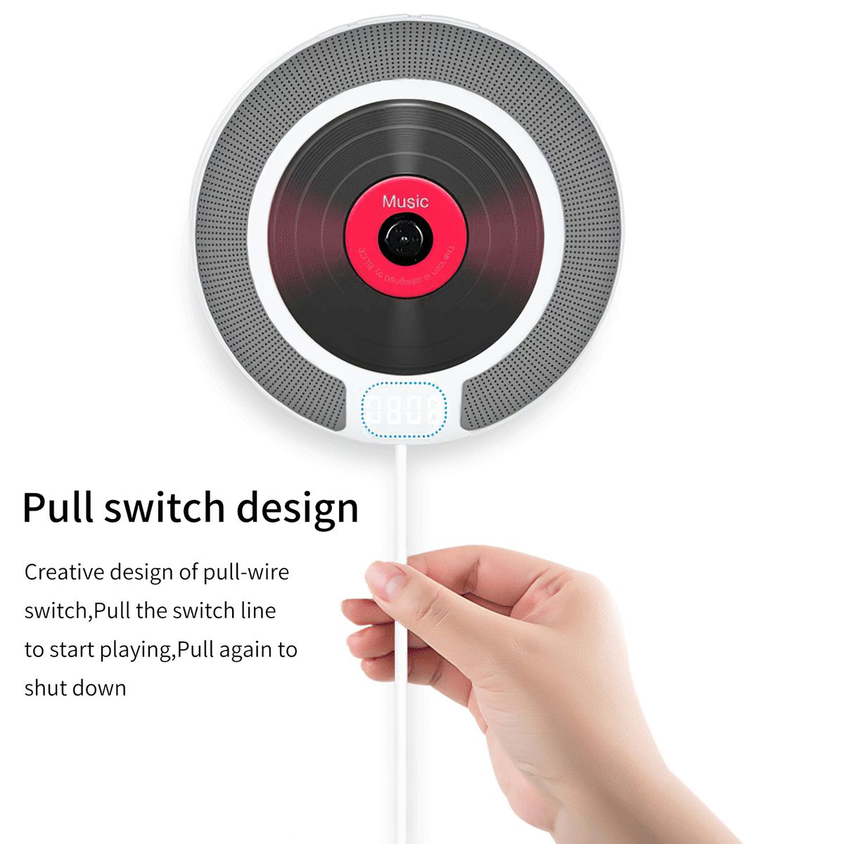 Wall Mountable CD Player Bluetooth Connection USB  Portable For Public Address Home Audio Speaker Remote Control Music Center