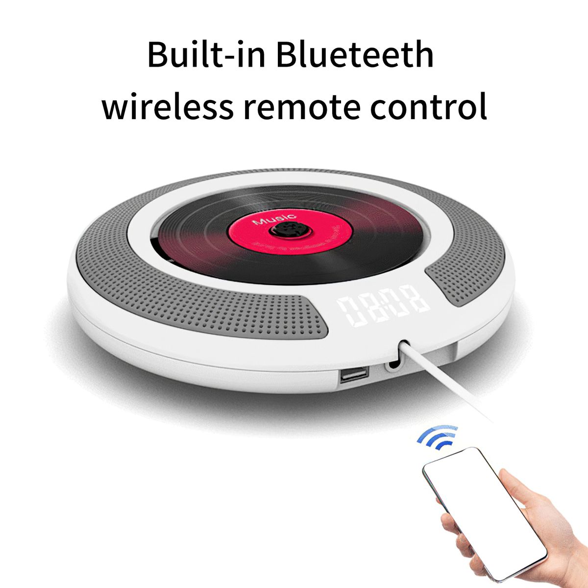 Wall Mountable CD Player Bluetooth Connection USB  Portable For Public Address Home Audio Speaker Remote Control Music Center