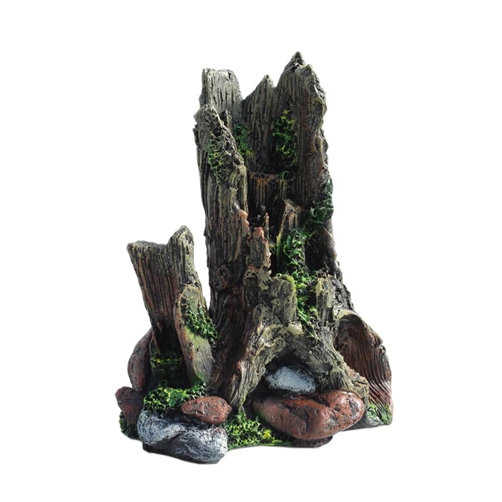 Lifelike Artificial Tree Trunk Aquarium Hide Log For Fish Tank