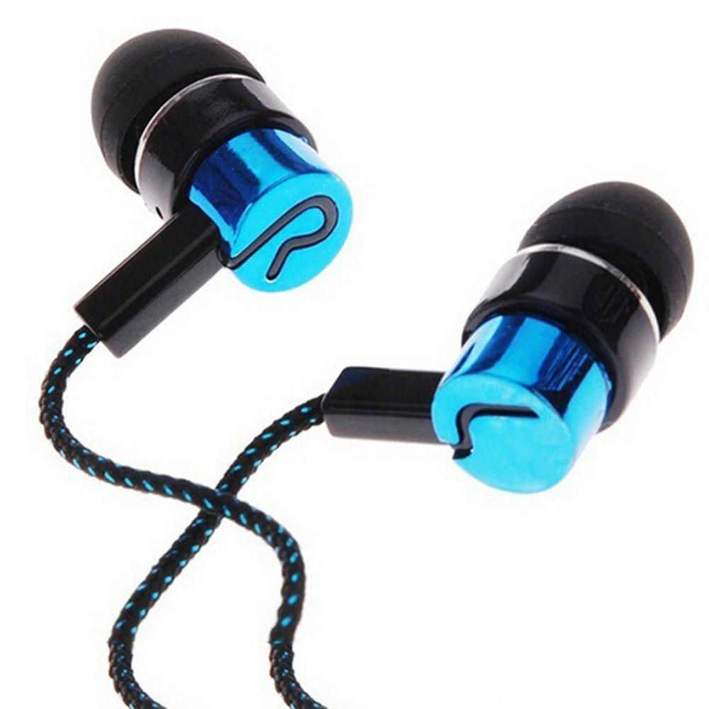 Portable Universal 3.5mm Braided Heavy Bass In-Ear-Blue