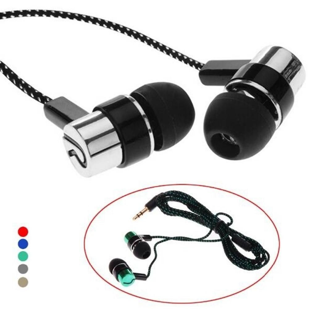 Portable Universal 3.5mm Braided Heavy Bass In-Ear-Blue