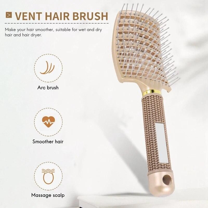 Hair Brush Detangling Hairbrush Fast Drying Hair Straight Barber Volume Comb Curved Anti Static Styling Tool