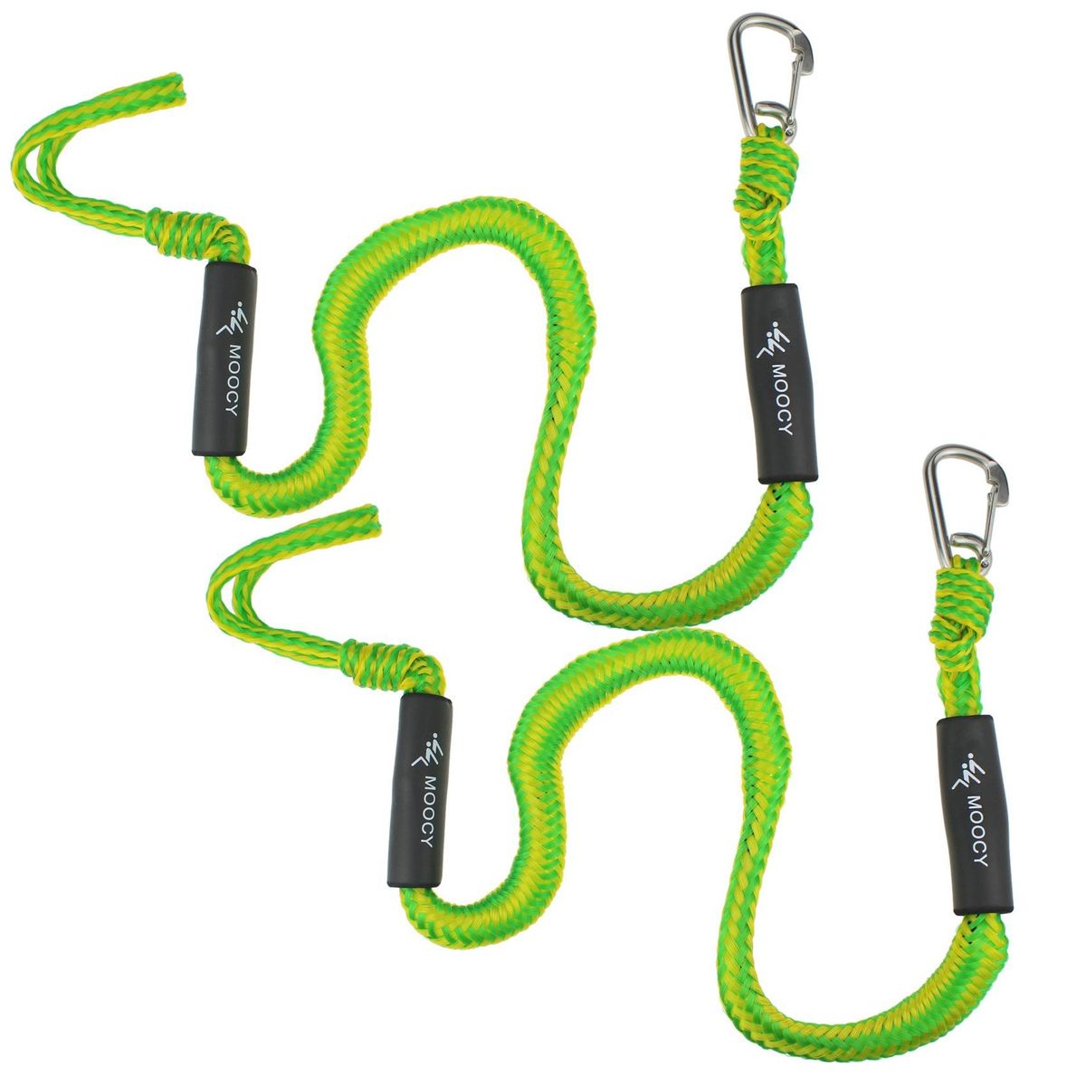 2-Pack Boat Bungee Dock Line with Hook Mooring Rope Boat Accessories for Boats Pontoon Jet WaveRunner Kayak