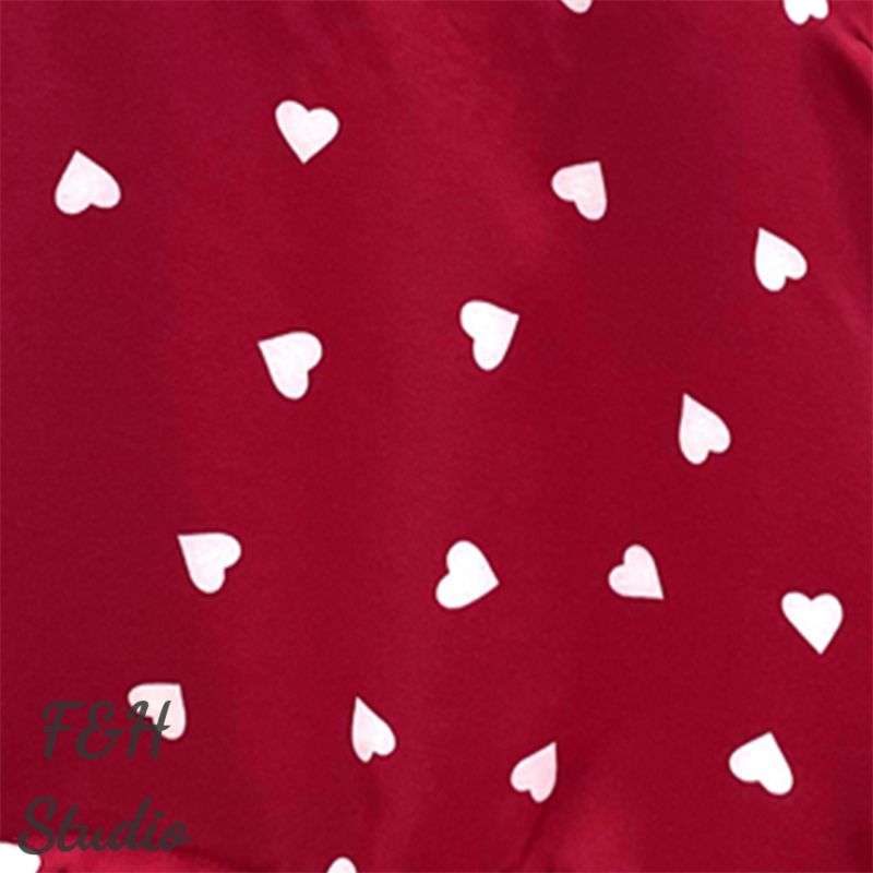 3565 L-4XL Polka Dot Print V Neck Women Plus Size Blouse Red