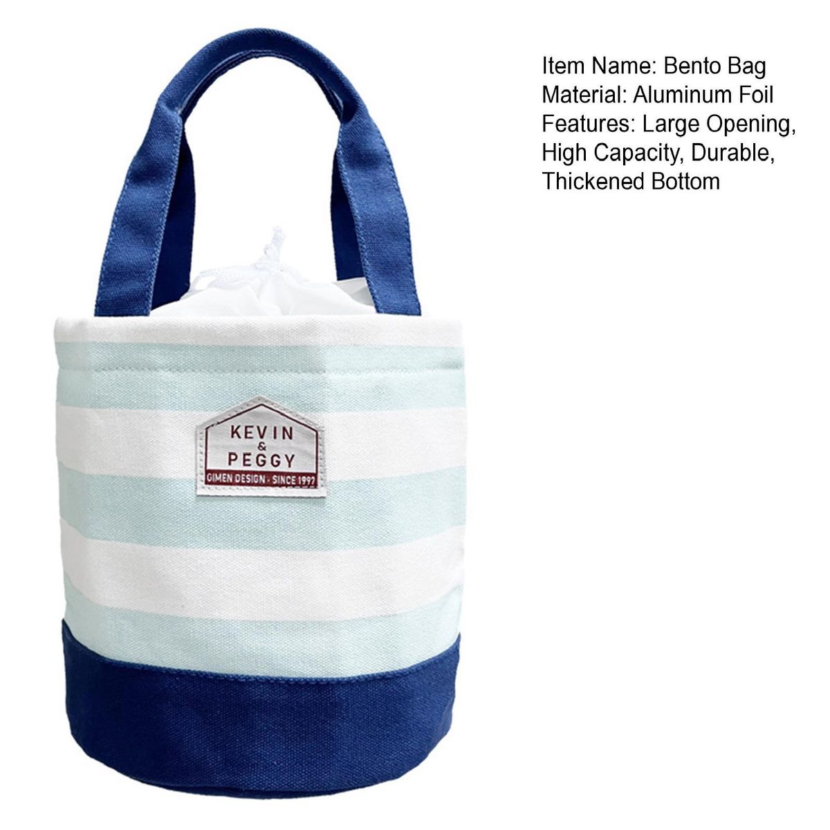 Lunch Box Pouch Outdoor Picnic Portable Bento Box Insulation Handbag Light Sky Blue