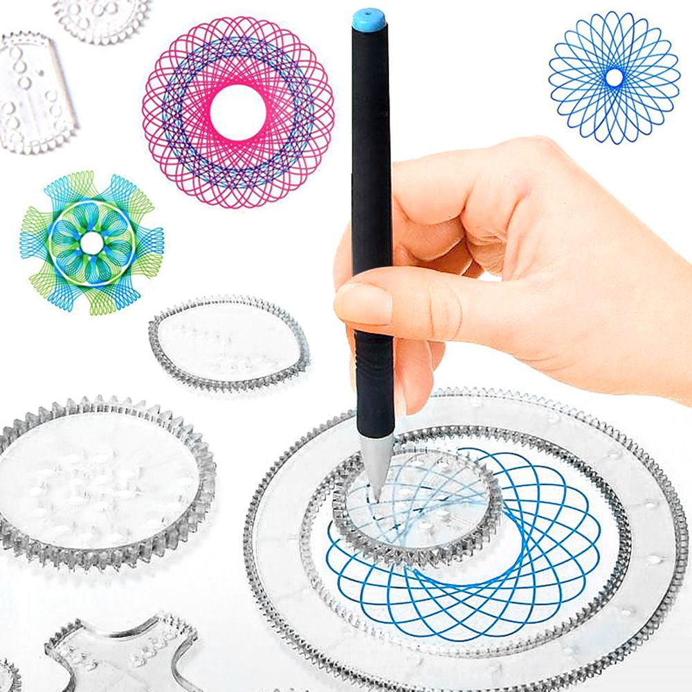 DIY Kid Toy Spirograph Design Geometric Drawing Ruler Painting Designer