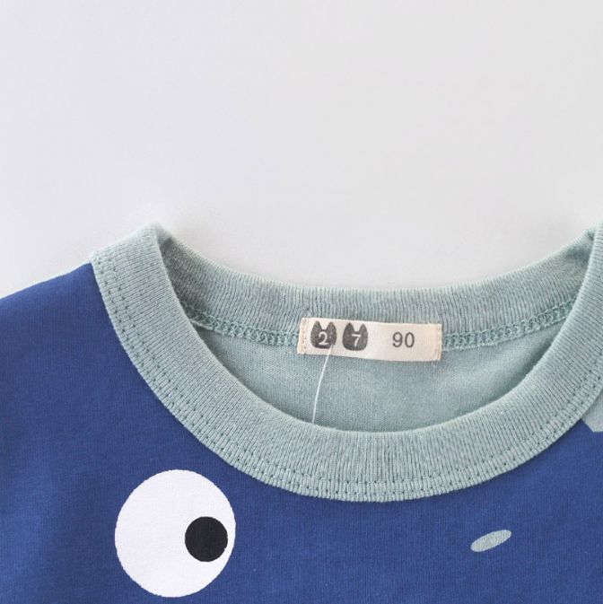Cartoon Print Baby Boys T Shirt For Summer Infant Kids T-Shirts Cotton Toddler Letter Tops