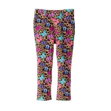 Girls Toddler Butterfly Leopard Print Jeggings- Pink