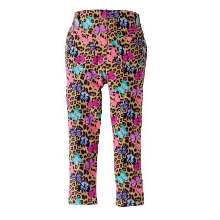 Girls Toddler Butterfly Leopard Print Jeggings- Pink