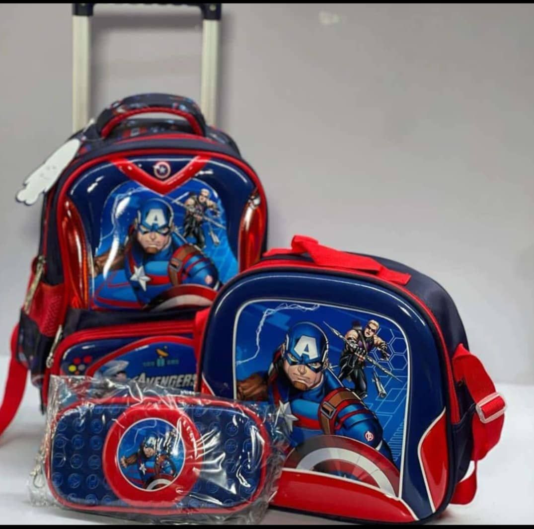 3 SET TROLLEY AVENGERS SCHOOL BAG (BIG SIZE)