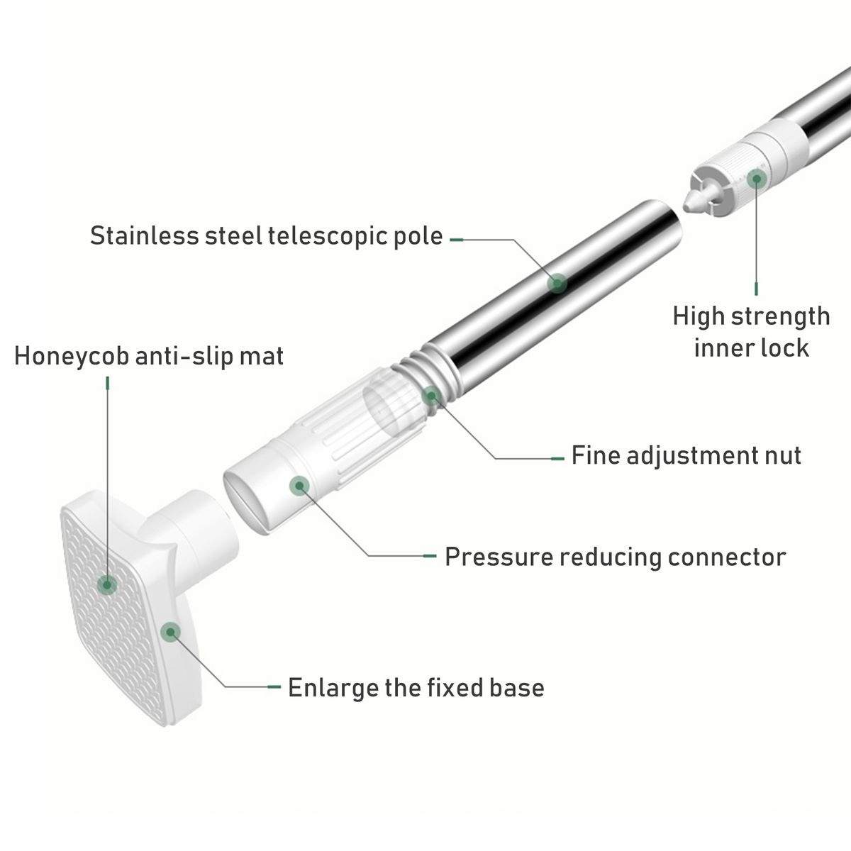 No Drilling Tension Curtain Rod 26 To 42 Inch Expandable