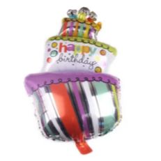 2pcs Foil Balloons HAPPY BIRTHDAY Cake