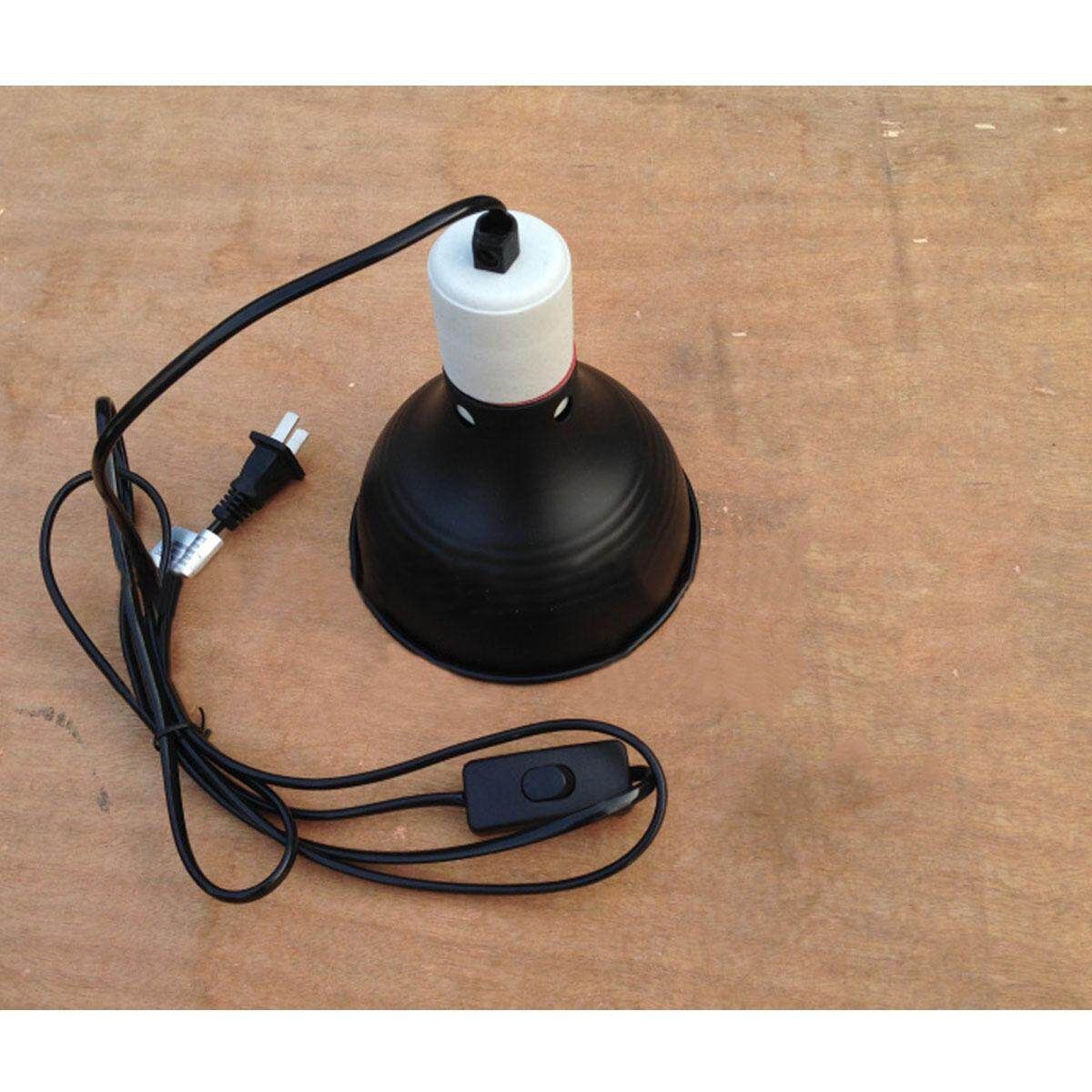 100W E27 Ceramic Heat UVA/UVB Lamp Light Holder Chicken Brooder Reptile Basking Black Silver Black (black)