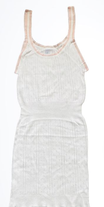 2 Pack Girls White Singlet- Pink Trimmings